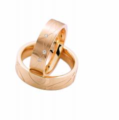 585 Rosegold, seidenmatt,  Fischer Oro blanco - Los anillos de boda